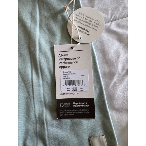 New Vuori Women's Energy Tank Top Spearmint Heather Size XL Light Weight NWT - Picture 4 of 8
